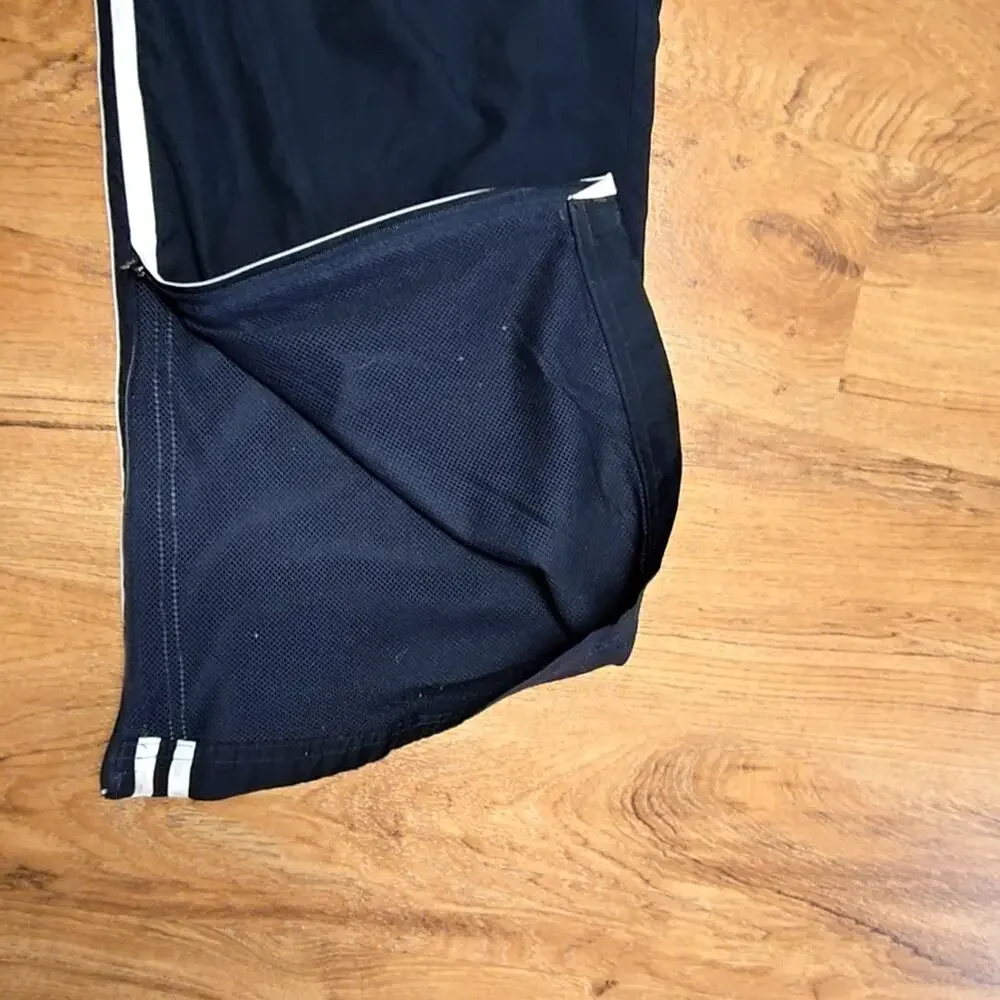Adidas Mens Track Pants Navy Blue Striped Athletic Sportswear M Sweatpants
